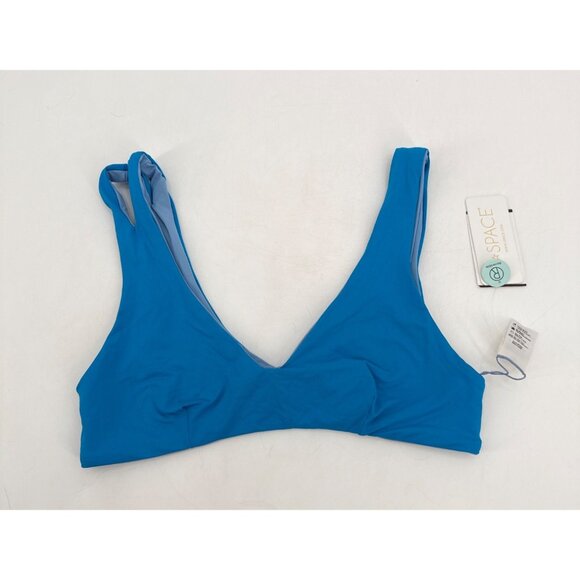 L Space Womens Reversible Bikini Top Large Blue & Light Blue - Picture 5 of 7